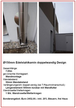 Edelstahlkamin Preisrechner